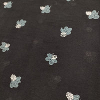 mina perhonen light berry aas3883 定価69300円 半袖 サイズ40 刺繍 総柄ドレス ワンピース チャコールグレー レディース ミナペルホネン【中古】5-0702S∞