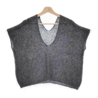 evam eva モヘヤシルク E223K025 mohair silk vest 定価19800円 M ベスト 23AW ストーングレー レディース エヴァムエヴァ【中古】4-1230T♪