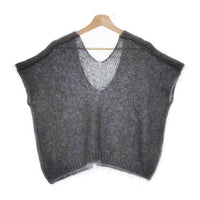 evam eva モヘヤシルク E223K025 mohair silk vest 定価19800円 M ベスト 23AW ストーングレー レディース エヴァムエヴァ【中古】4-1230T♪