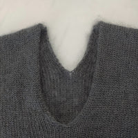 evam eva モヘヤシルク E223K025 mohair silk vest 定価19800円 M ベスト 23AW ストーングレー レディース エヴァムエヴァ【中古】4-1230T♪