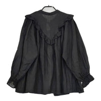 nest Robe リネン×ボイル2Wayフリル 01234-1453 ブラウス シャツ 23AW ブラック レディース ネストローブ【中古】5-0702M∞