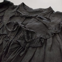 nest Robe リネン×ボイル2Wayフリル 01234-1453 ブラウス シャツ 23AW ブラック レディース ネストローブ【中古】5-0702M∞