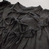 nest Robe リネン×ボイル2Wayフリル 01234-1453 ブラウス シャツ 23AW ブラック レディース ネストローブ【中古】5-0702M∞