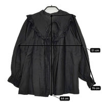 nest Robe リネン×ボイル2Wayフリル 01234-1453 ブラウス シャツ 23AW ブラック レディース ネストローブ【中古】5-0702M∞