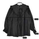 nest Robe リネン×ボイル2Wayフリル 01234-1453 ブラウス シャツ 23AW ブラック レディース ネストローブ【中古】5-0702M∞