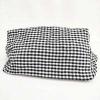 nest Robe リネンギンガム超撥水バッグ トートバッグ ブラック ホワイト レディース ネストローブ【中古】5-0607M◎