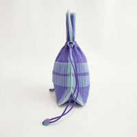 PLEATS PLEASE ISSEY MIYAKE プリーツ巾着バッグ PP42-AG471 日本製 巾着バッグ ミズイロ ムラサキ レディース プリーツプリーズ【中古】5-0114G◎
