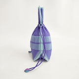 PLEATS PLEASE ISSEY MIYAKE プリーツ巾着バッグ PP42-AG471 日本製 巾着バッグ ミズイロ ムラサキ レディース プリーツプリーズ【中古】5-0114G◎
