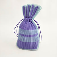 PLEATS PLEASE ISSEY MIYAKE プリーツ巾着バッグ PP42-AG471 日本製 巾着バッグ ミズイロ ムラサキ レディース プリーツプリーズ【中古】5-0114G◎
