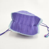 PLEATS PLEASE ISSEY MIYAKE プリーツ巾着バッグ PP42-AG471 日本製 巾着バッグ ミズイロ ムラサキ レディース プリーツプリーズ【中古】5-0114G◎