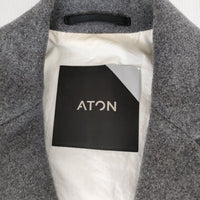 ATON AIR DOUBLE MELTON チェスターフィールドコート 定価86900円 サイズ00 チェスターコート グレー レディース エイトン【中古】5-0111A◎