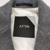 ATON AIR DOUBLE MELTON チェスターフィールドコート 定価86900円 サイズ00 チェスターコート グレー レディース エイトン【中古】5-0111A◎
