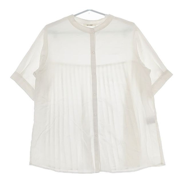 w closet WEARS INC. 半袖 ポリエステル ブラウス シャツ オフホワイト レディース ダブルクローゼット ウェアーズインク【中古】5-0524S∞