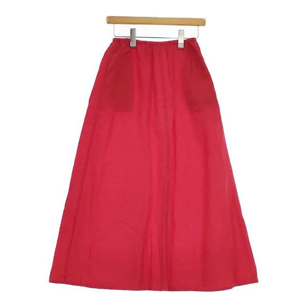 UNITED ARROWS リネン フレア マキシスカート 1524-144-5235 ロングスカート 24SS レッド レディース ユナイテッドアローズ【中古】5-0409M∞