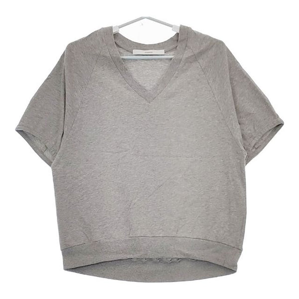 FRAMeWORK ツイスト天竺VネックT 定価12100円 24070220327020 半袖Ｔシャツ カットソー 24SS グレー レディース フレームワーク【中古】5-0702S∞