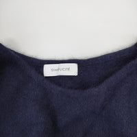 Simplicite 21080700401030 FUR KNIT ドルマンプルオーバー セーター ニット ネイビー レディース シンプリシテェ【中古】4-1227T♪