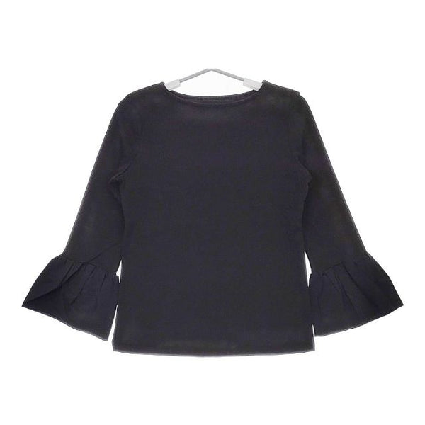 La TOTALITE ギャザーカフスプルオーバー 定価8800円 長袖Ｔシャツ カットソー ロンＴ 23SS ブラック レディース ラトータリテ【中古】5-0501M∞