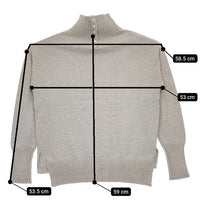 mao made やわらか コットン リブ ハイネック ニット プルオーバー 241106 定価9790円 セーター ニット 24AW グレー レディース マオメイド【中古】5-0501M∞