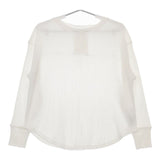 SHIPS any ワッフル レースアップ ラウンドヘム プルオーバー 長袖Ｔシャツ カットソー ロンＴ ホワイト レディース シップスエニィ【中古】5-0501M∞