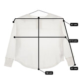 SHIPS any ワッフル レースアップ ラウンドヘム プルオーバー 長袖Ｔシャツ カットソー ロンＴ ホワイト レディース シップスエニィ【中古】5-0501M∞