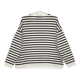 etrenne エトレンヌ コットン ボーダー プルオーバー セーター ニット オフホワイト ブラック レディース【中古】5-0501M∞