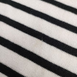 etrenne エトレンヌ コットン ボーダー プルオーバー セーター ニット オフホワイト ブラック レディース【中古】5-0501M∞