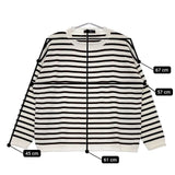 etrenne エトレンヌ コットン ボーダー プルオーバー セーター ニット オフホワイト ブラック レディース【中古】5-0501M∞