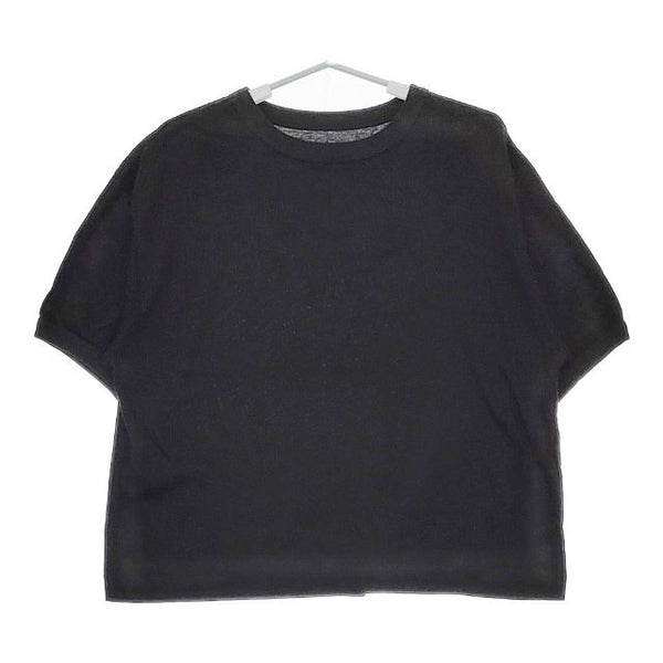 cion コットンリンガーTシャツ 定価8800円 19-09231 半袖Ｔシャツ カットソー ブラック レディース シオン【中古】5-0524S∞