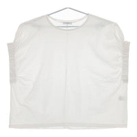 BEAUTY&YOUTH UNITED ARROWS ツイルギャザーショートスリーブカットソー 定価8800円 Ｔシャツ カットソー ホワイト レディース ビューティアンドユース【中古】5-0524S∞