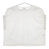 BEAUTY&YOUTH UNITED ARROWS ツイルギャザーショートスリーブカットソー 定価8800円 Ｔシャツ カットソー ホワイト レディース ビューティアンドユース【中古】5-0524S∞
