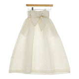 FABIANA FILIPPI 台形フレア エンボス加工 シワ加工 ベルト付き ロングスカート アイボリー レディース ファビアナ フィリッピ【中古】5-0409M∞