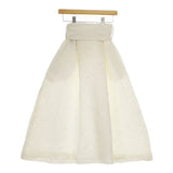 FABIANA FILIPPI 台形フレア エンボス加工 シワ加工 ベルト付き ロングスカート アイボリー レディース ファビアナ フィリッピ【中古】5-0409M∞