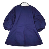 BLAMINK コットンクルーネックランタンスリーブブラウス サイズ36 ブラウス シャツ 23SS ネイビー レディース ブラミンク【中古】5-0608S♪