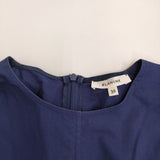 BLAMINK コットンクルーネックランタンスリーブブラウス サイズ36 ブラウス シャツ 23SS ネイビー レディース ブラミンク【中古】5-0608S♪