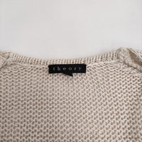 theory MYRIAM LATASHA サイズS リネンニット ボタンレス カーディガン ベージュ レディース セオリー【中古】5-0311M♪