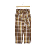 LE GLAZIK JL-2626 20S-KWM-002 サイズ36 チェック パンツ ブラウン ピンク レディース ルグラジック【中古】5-0311M♪