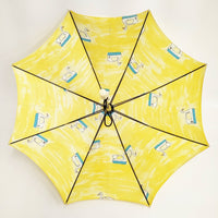 イイダ傘店 スワン 雨傘 白鳥 アンブレラ 長傘 傘 イエロー レディース イイダ傘店【中古】5-0114G◎