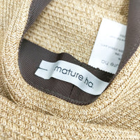 mature ha BOXED HAT MBOX-101 11cm brim grosgain ribbon ボックスド ハット 定価16800円 ハット ベージュ レディース マチュアーハ【中古】5-0607M◎