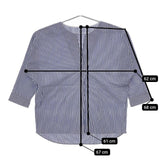 23区 CANCLINI イタリアンファブリック スキッパーシャツ プルオーバー 長袖シャツ ブルー ホワイト レディース 23区【中古】5-0501M∞