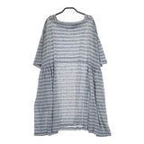 nest Robe リネン天竺ボーダーチュニック 01241-1046 ワンピース 24SS ブルー グレー レディース ネストローブ【中古】5-0409S∞