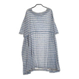 nest Robe リネン天竺ボーダーチュニック 01241-1046 ワンピース 24SS ブルー グレー レディース ネストローブ【中古】5-0409S∞