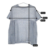 nest Robe リネン天竺ボーダーチュニック 01241-1046 ワンピース 24SS ブルー グレー レディース ネストローブ【中古】5-0409S∞