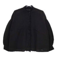 nest Robe 01214-1105 リネンフリンジ ブラウス シャツ ブラック レディース ネストローブ【中古】5-0501M∞