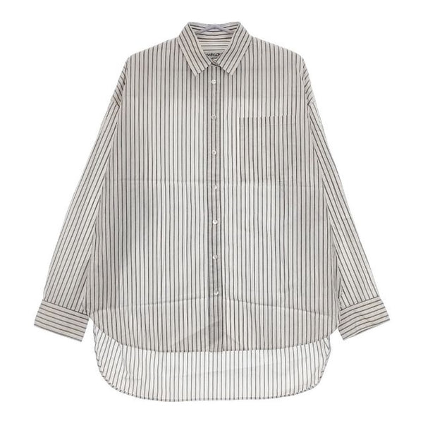 BABYLONE マルチストライプビッグシャツ 定価18700円 長袖シャツ 24SS オフホワイト ブルー レディース バビロン【中古】5-0501M∞