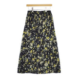 TRAVAIL MANUEL ビスコースプリント 花柄 ロングスカート ブラック イエロー レディース トラバイユマニュアル【中古】5-0501M∞