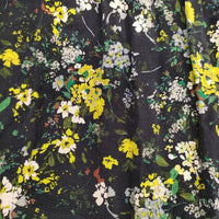 TRAVAIL MANUEL ビスコースプリント 花柄 ロングスカート ブラック イエロー レディース トラバイユマニュアル【中古】5-0501M∞