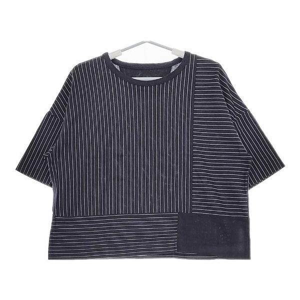 prit 製品洗い 半袖Ｔシャツ カットソー ネイビー ホワイト レディース プリット【中古】5-0524S∞
