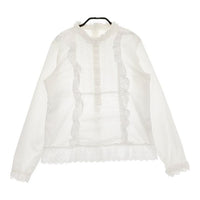 BEAMS BOY/TORI-TO スカラップ レース フリル ブラウス シャツ ホワイト レディース ビームスボーイ/トリト【中古】5-0220M∞