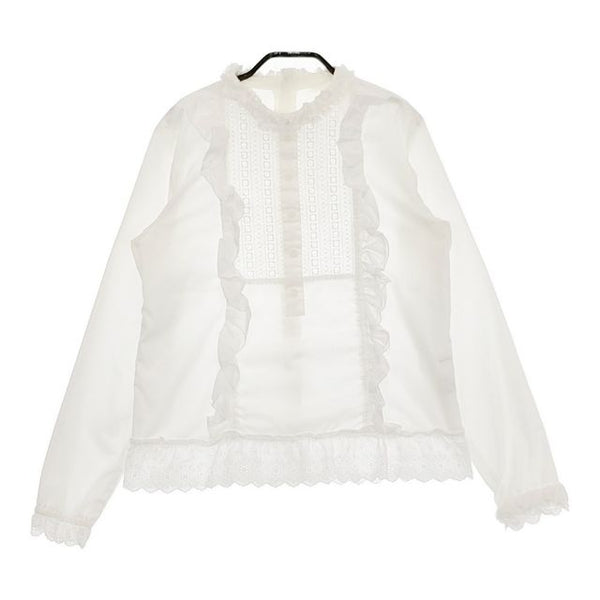 BEAMS BOY/TORI-TO スカラップ レース フリル ブラウス シャツ ホワイト レディース ビームスボーイ/トリト【中古】5-0220M∞