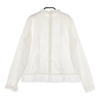 BEAMS BOY/TORI-TO スカラップ レース フリル ブラウス シャツ ホワイト レディース ビームスボーイ/トリト【中古】5-0220M∞